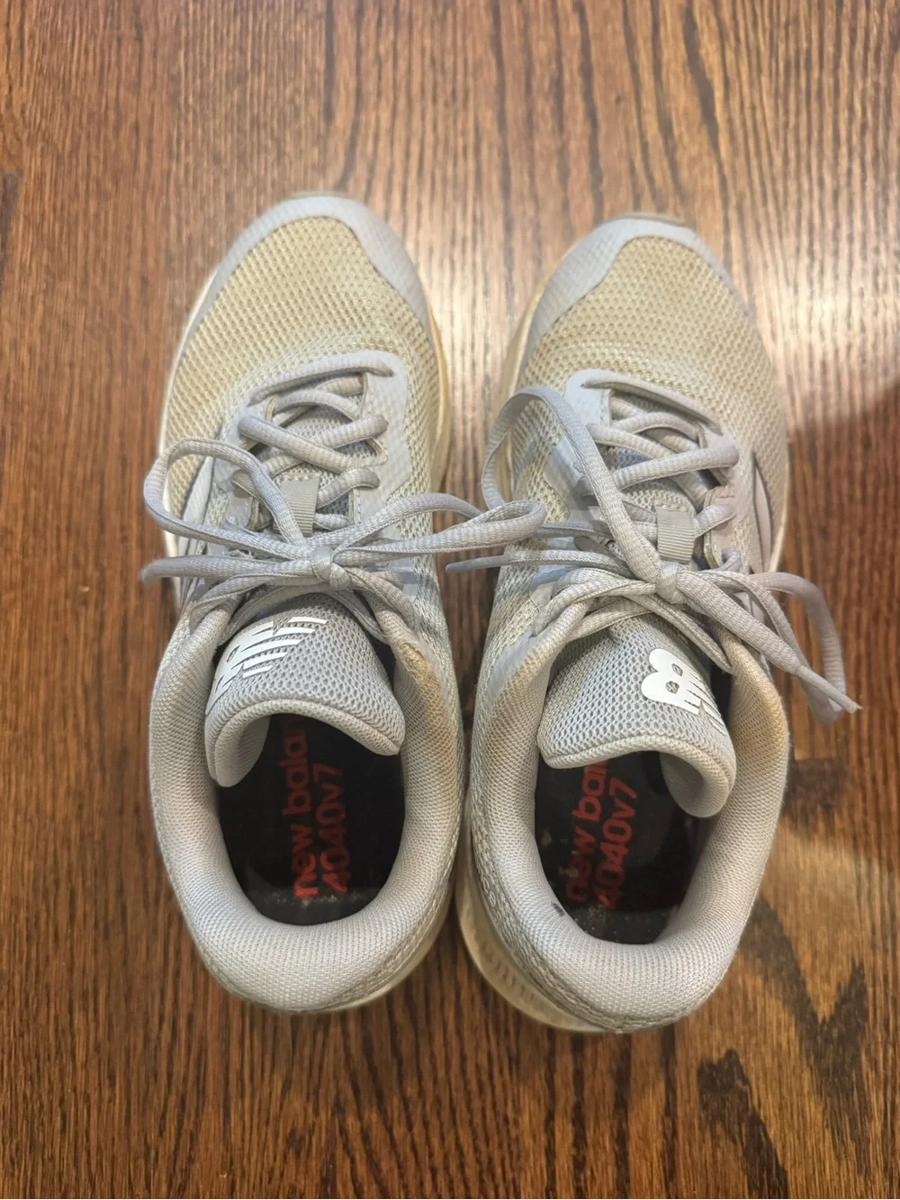 New Balance Turf Kids Light Gray Mesh Athletic Sneakers